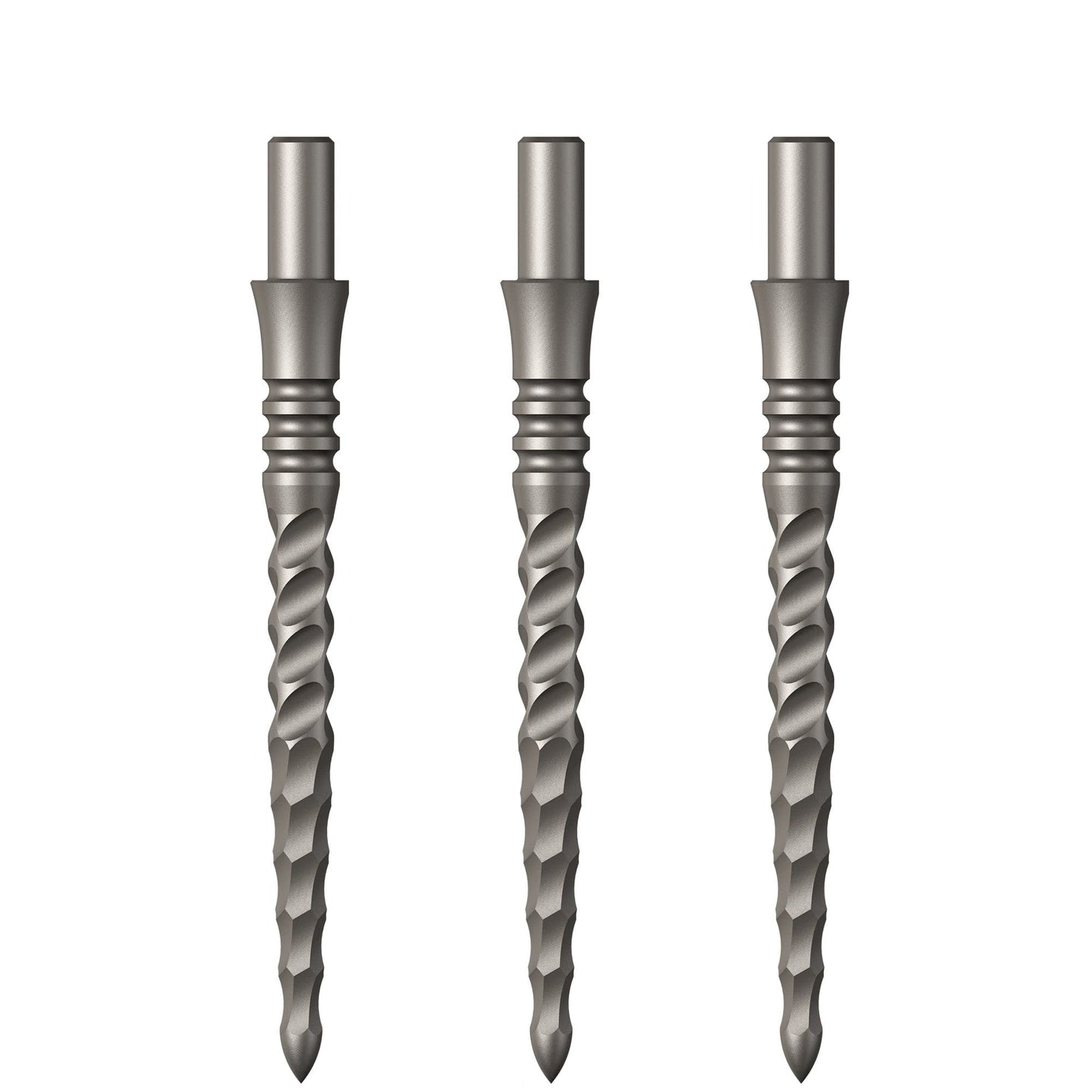 Mission Darts Sniper Steel Tip Replacement Dart Points with Lunar Complete Section Grooving, Multiple Lengths and Colours