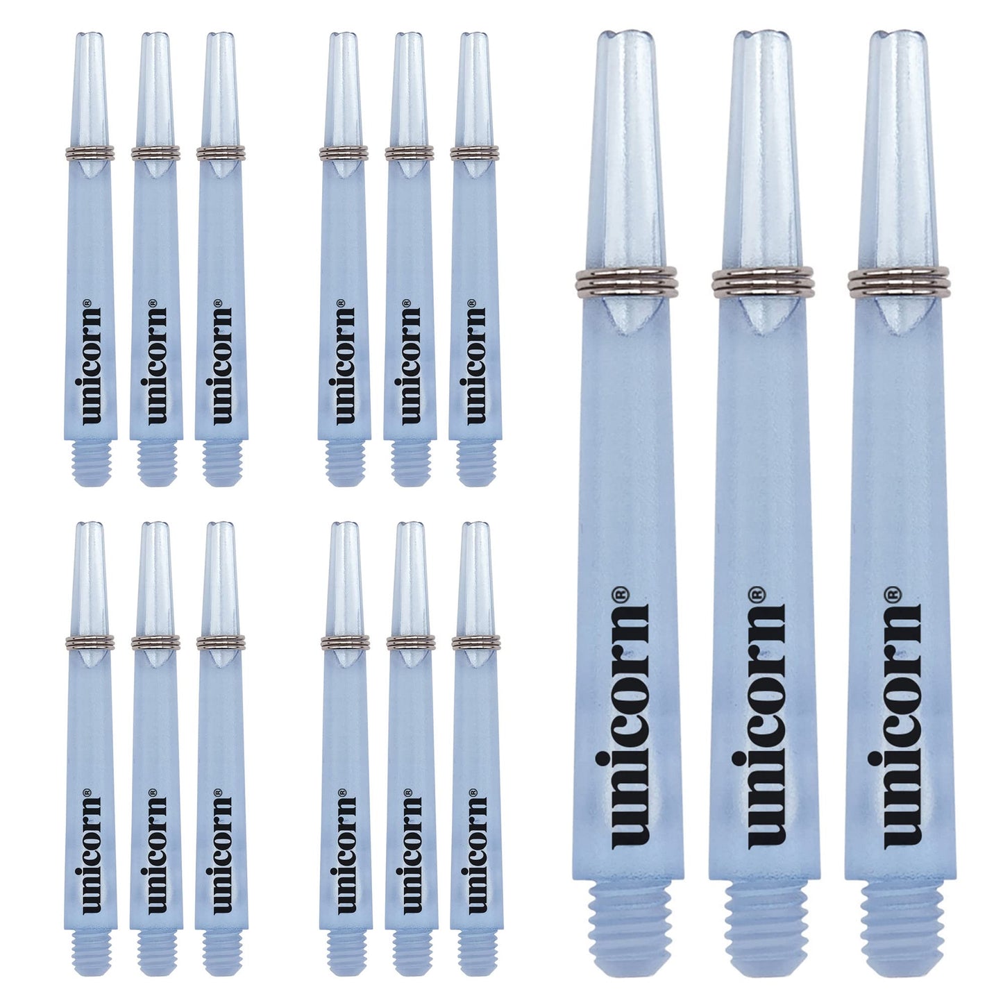 Unicorn Dart Shafts | Gripper 3 Value Pack | Durable Nylon | White | 15 Stems | Medium 44.2 mm