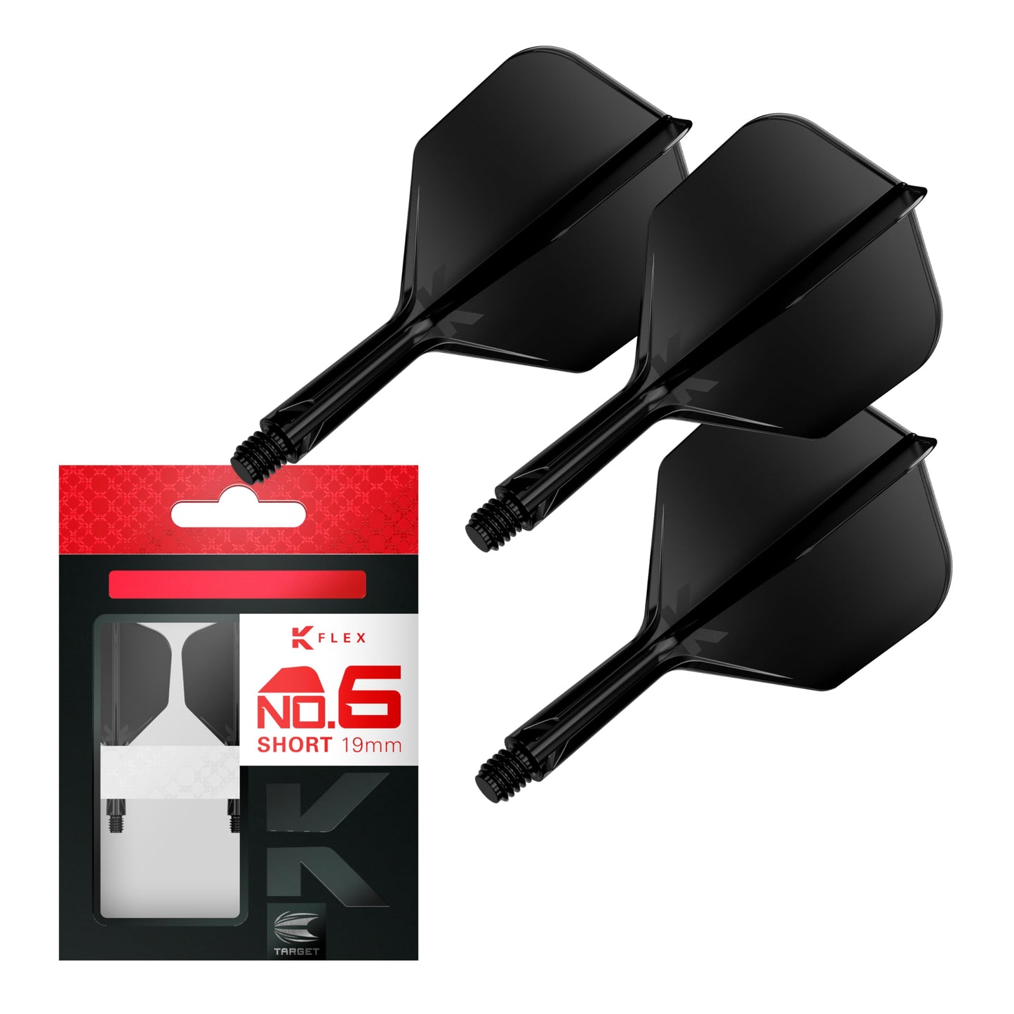 Target Darts K Flex Integrated Dart Flights And Shafts, No.6 | Pack Of 3 K-Flex - No6, Kflex All In One Moulded Dart Flight & Stem Lengths: Short, Intermediate & Medium | Professional Dart Accessories