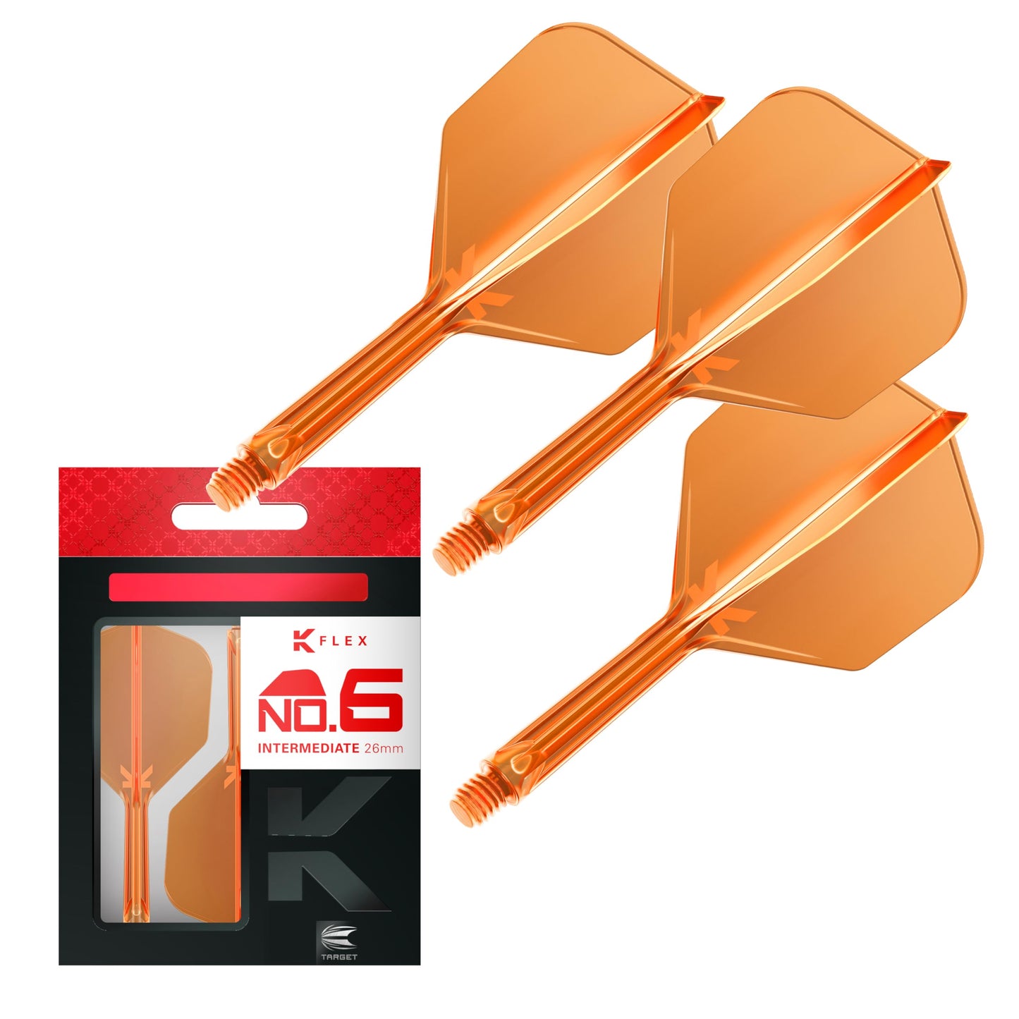 Target Darts K Flex Integrated Dart Flights And Shafts, No.6 | Pack Of 3 K-Flex - No6, Kflex All In One Moulded Dart Flight & Stem Lengths: Short, Intermediate & Medium | Professional Dart Accessories
