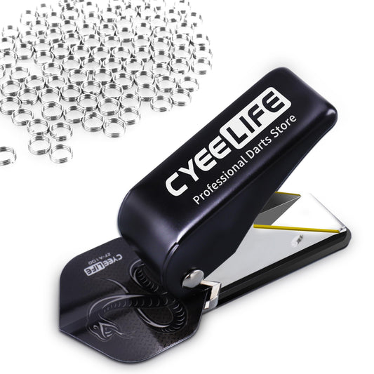 CyeeLife Dart Flight Hole Punch with 100 Metal O Rings, Dart Accessories, Brand Quality