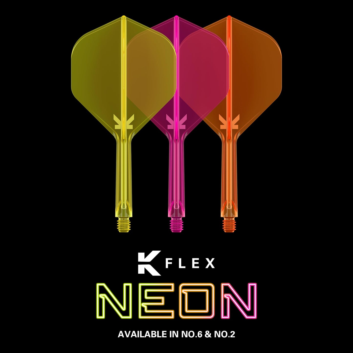 Target Darts K Flex Integrated Dart Flights And Shafts, No.2 | Pack Of 3 K-Flex - No2, Kflex All In One Moulded Dart Flight & Stem Lengths: Short, Intermediate & Medium | Professional Dart Accessories