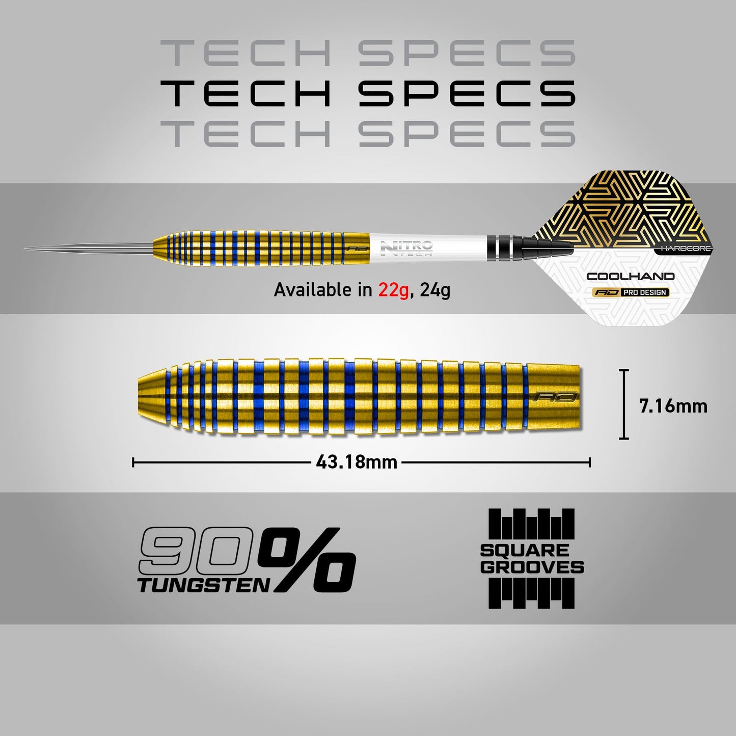 RED DRAGON Luke Humphries TX Series Premium Tungsten Darts Set with Flights and Stems
