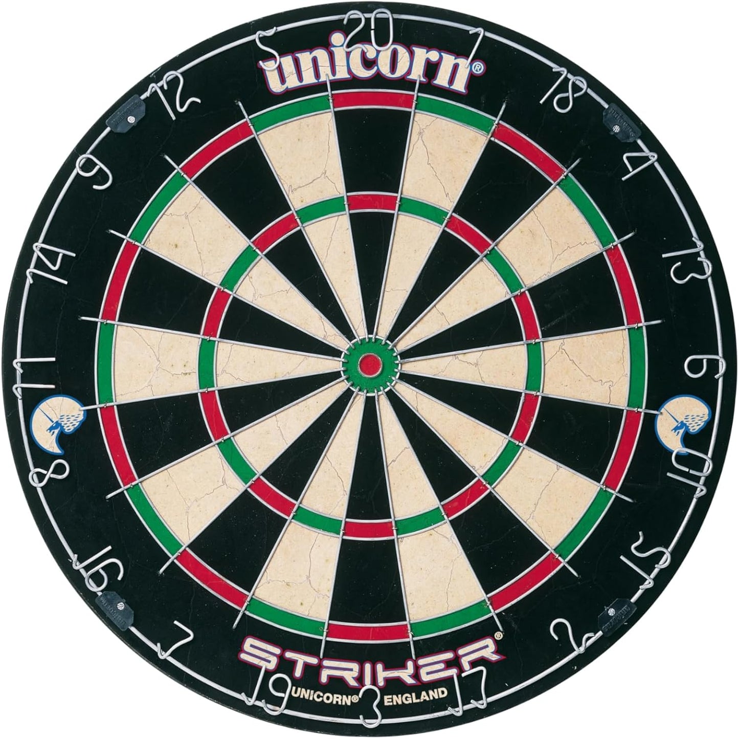 Dartboard & Cabinet Darts Board | Striker | Sisal Bristle Board & Wooden Cabinet with Shaped Doors | with 2 Sets of Darts, Marker Pen, Wiper & Checkout Chart