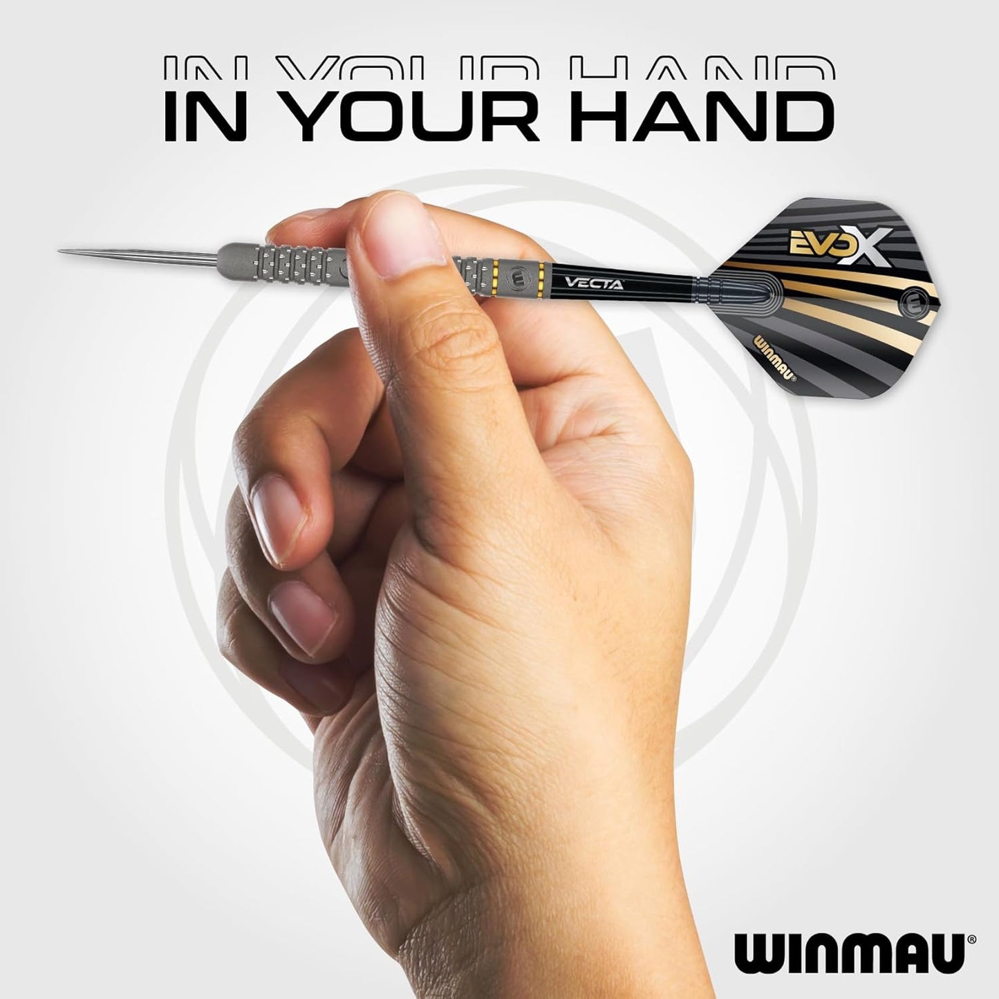 WINMAU – Michael Van Gerwen MvG - EvoX 22.5g Professional Darts Set with Dart Flights and Stems (Shafts)
