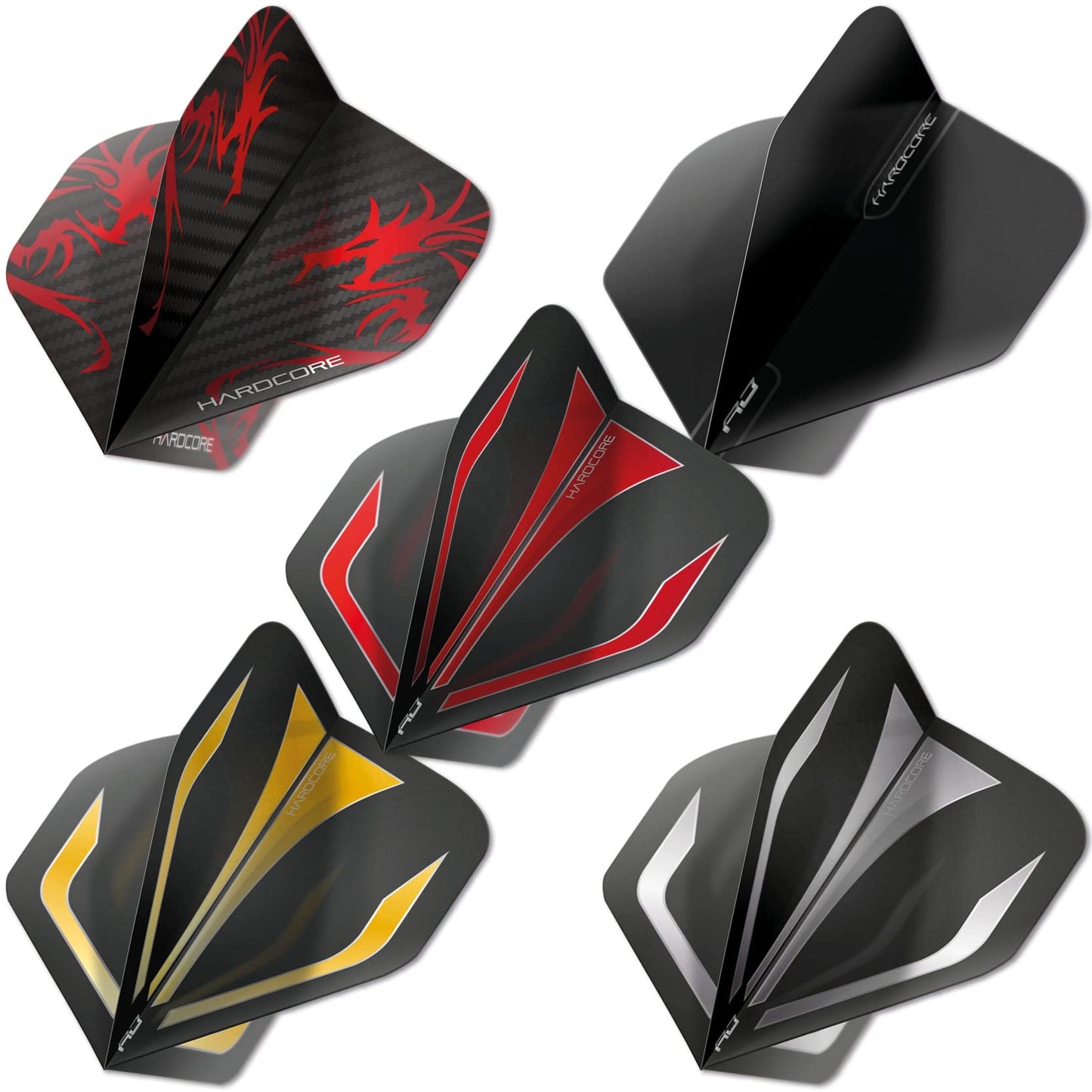 RED DRAGON Hardcore Selection Pack Extra Thick Standard Dart Flights