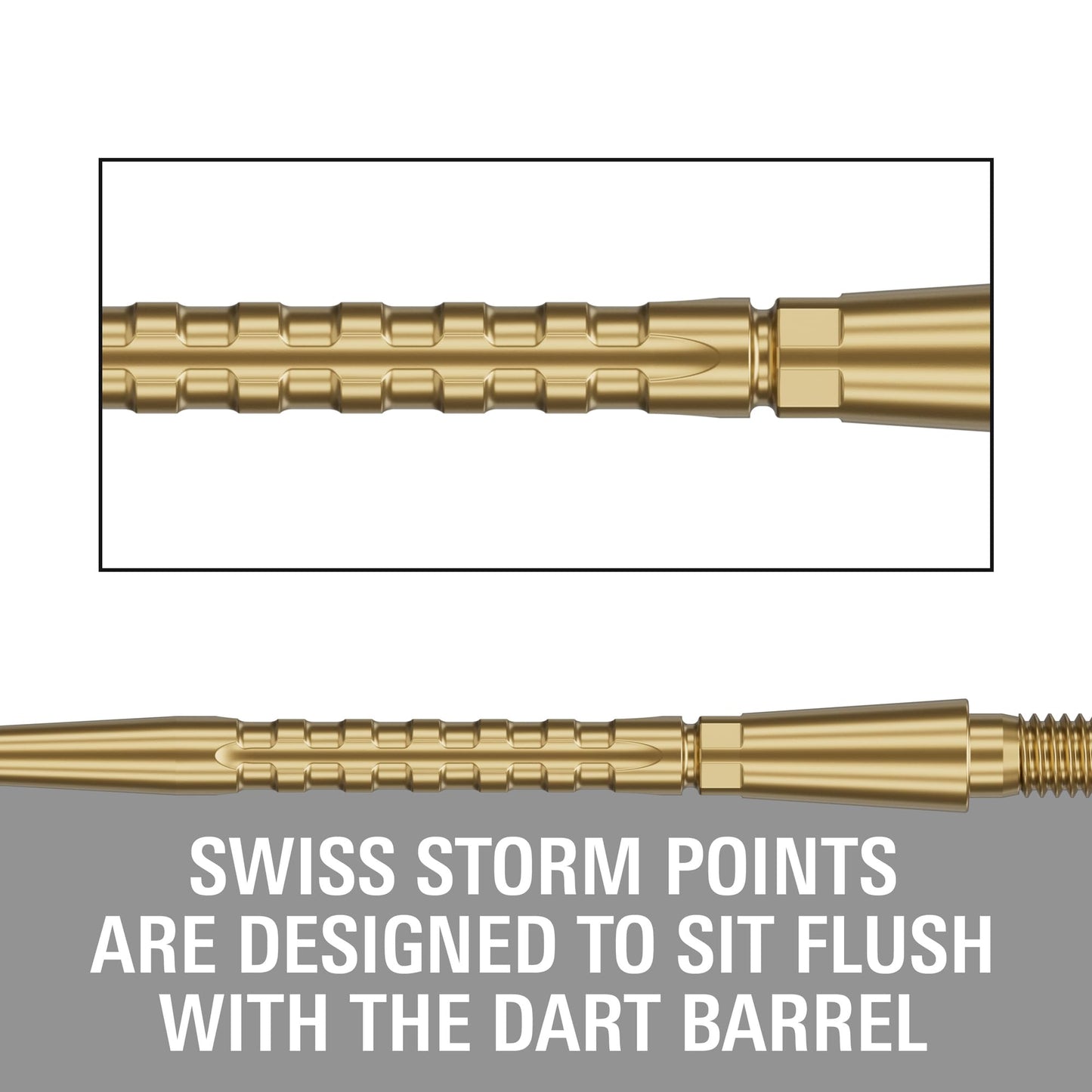 TARGET Darts Swiss Point Storm Dart Points, Surge (3 Pack Set of Tips) 26MM/30MM/35MM – Gold/Silver/Black | Change Dart Points, Swiss Storm Points, Professional Darts Accessories