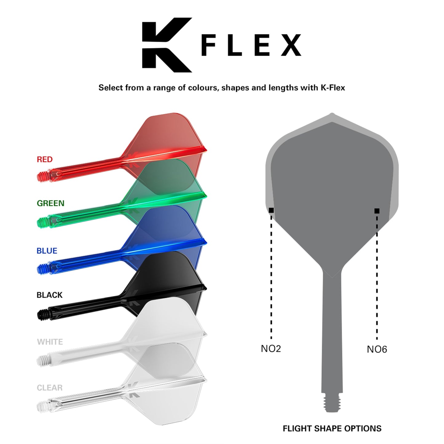 Target Darts K Flex Integrated Dart Flights And Shafts, No.6 | Pack Of 3 K-Flex - No6, Kflex All In One Moulded Dart Flight & Stem Lengths: Short, Intermediate & Medium | Professional Dart Accessories