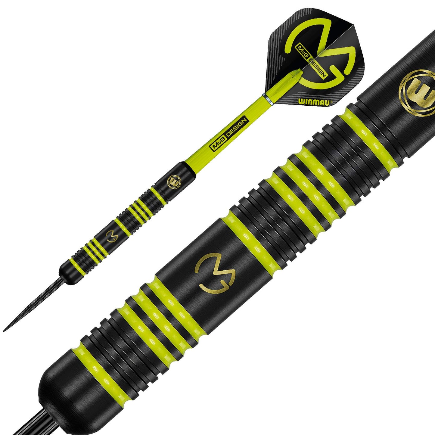 WINMAU Michael Van Gerwen MvG Ambition Professional Brass Darts Set with Flights and Shafts Available in Steeltip and Softip