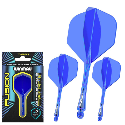 WINMAU Fusion Intergrated Dart Flight and Shaft System - 1 set per pack (3 flights and shafts in total)