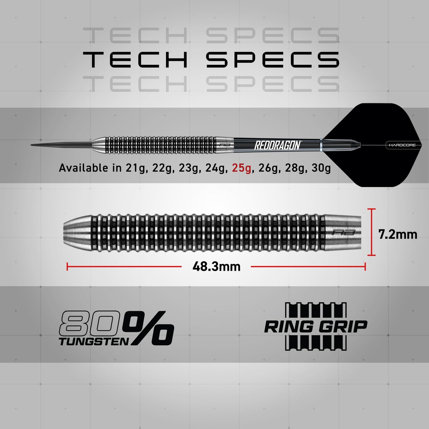 RED DRAGON Pegasus Professional Tungsten Steeltip Darts Set Available in 21, 23, 24, 25, 26, 28, 30 Gram with Flights, Stems (Shafts) and Wallet