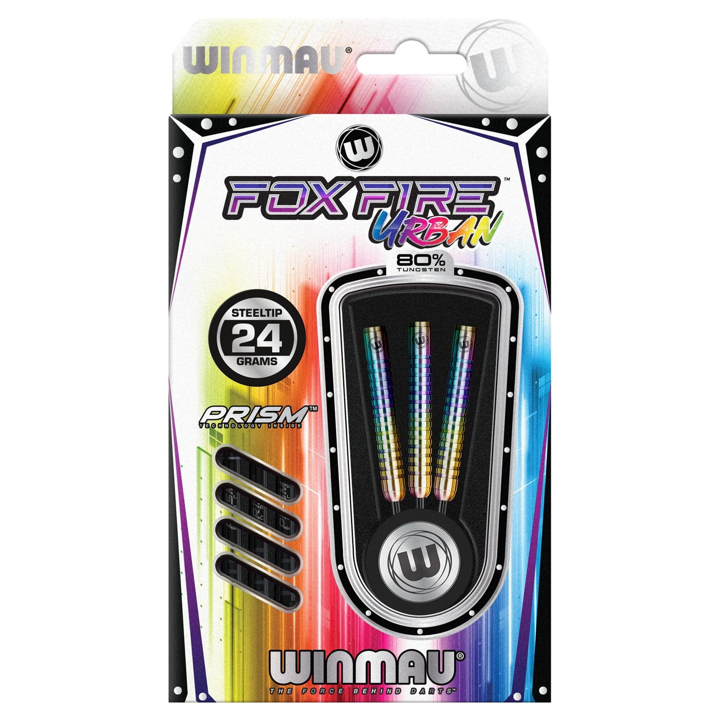 WINMAU Foxfire Urban Professional Tungsten Darts Set with Flights and Stems (Shafts)