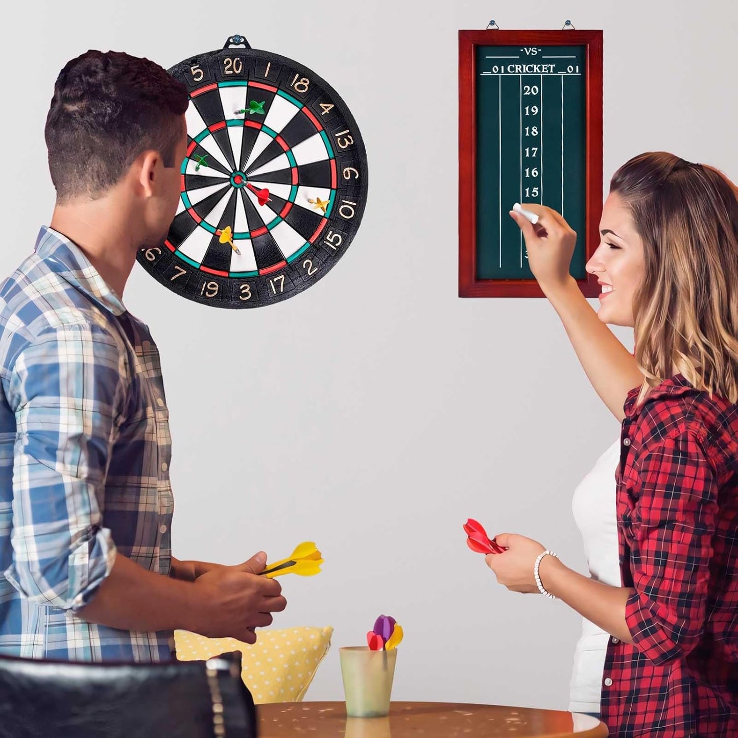 Dart Scoreboard, Chalk Dart Scoreboard for Dart Board Cricket & 01 Dart Games, Dart Board Scoreboard for Dart Scores (Excluding Chalk and Chalk)