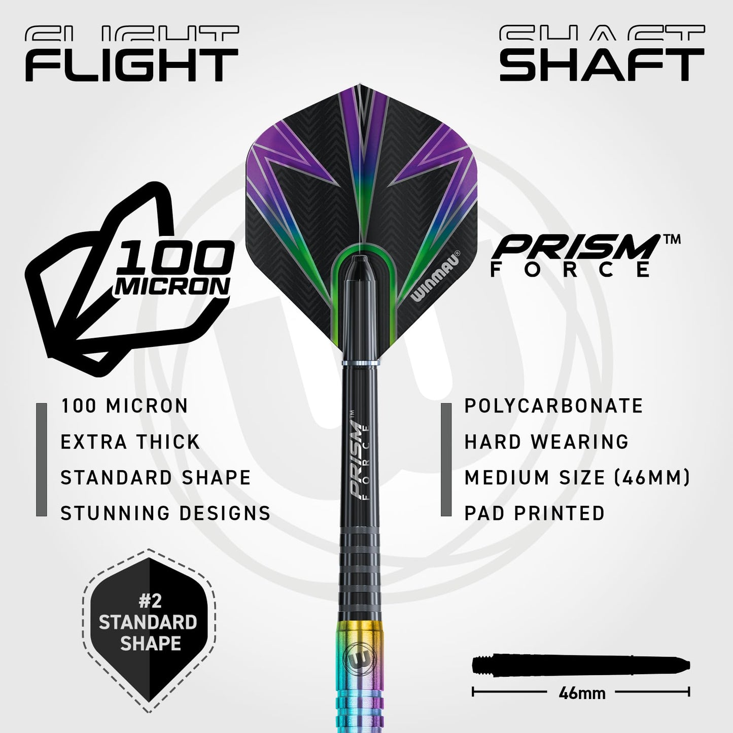 WINMAU Foxfire Urban Professional Tungsten Darts Set with Flights and Stems (Shafts)
