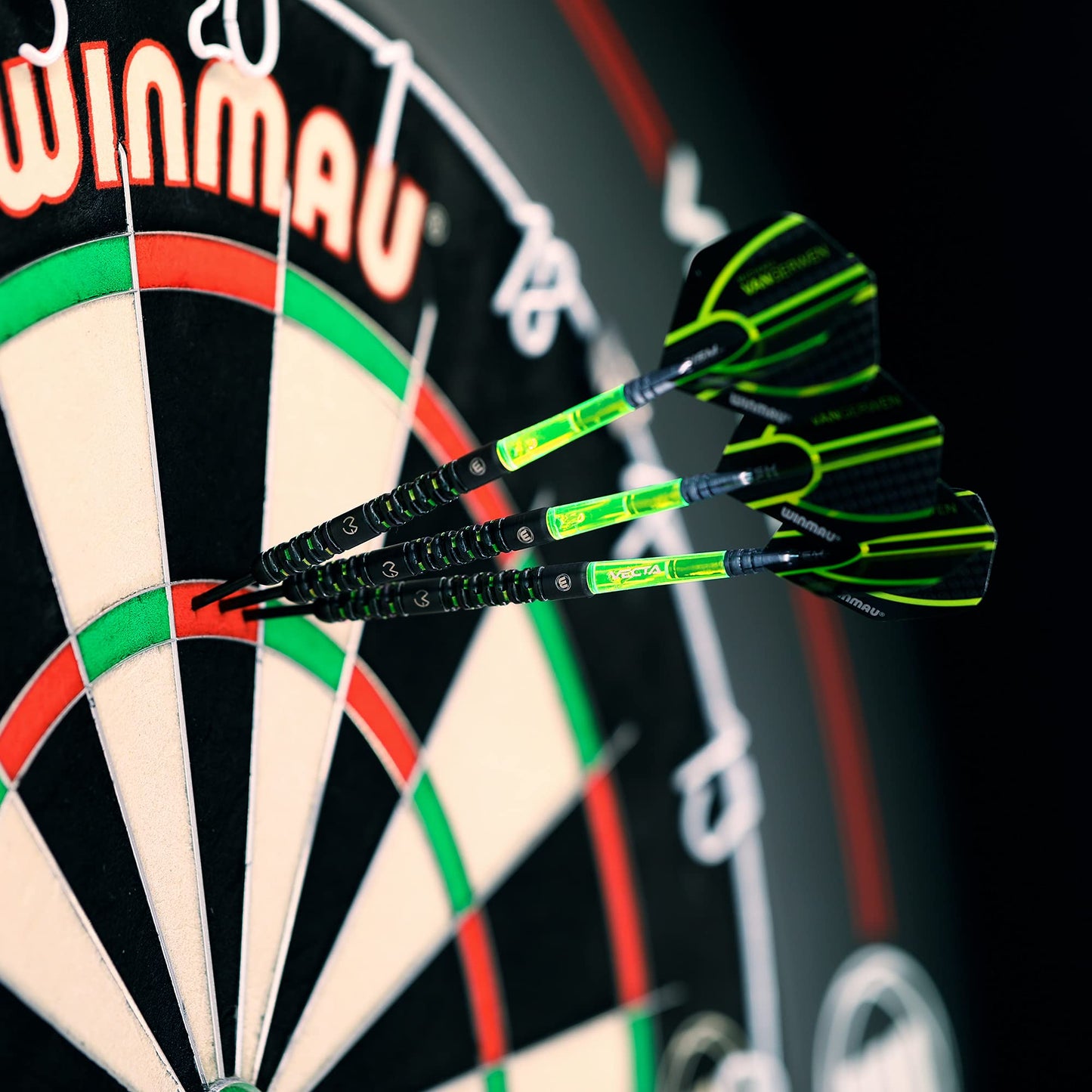 WINMAU Michael van Gerwen MvG Adrenalin Tungsten Steeltip Darts Set with Prism Flights and Vecta Shafts (Stems)