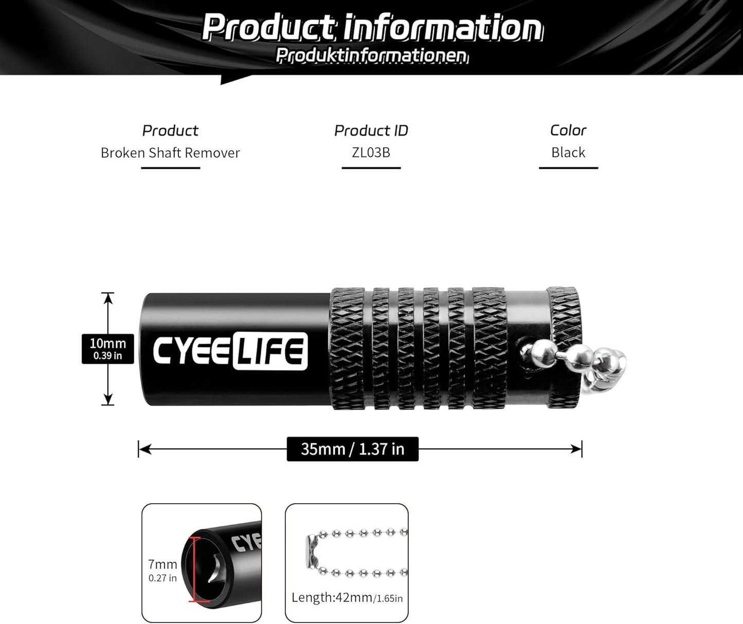CyeeLife Broken Shaft Removal Tool,Extractor Tool, Dart Accessories, Brand Quality,Black