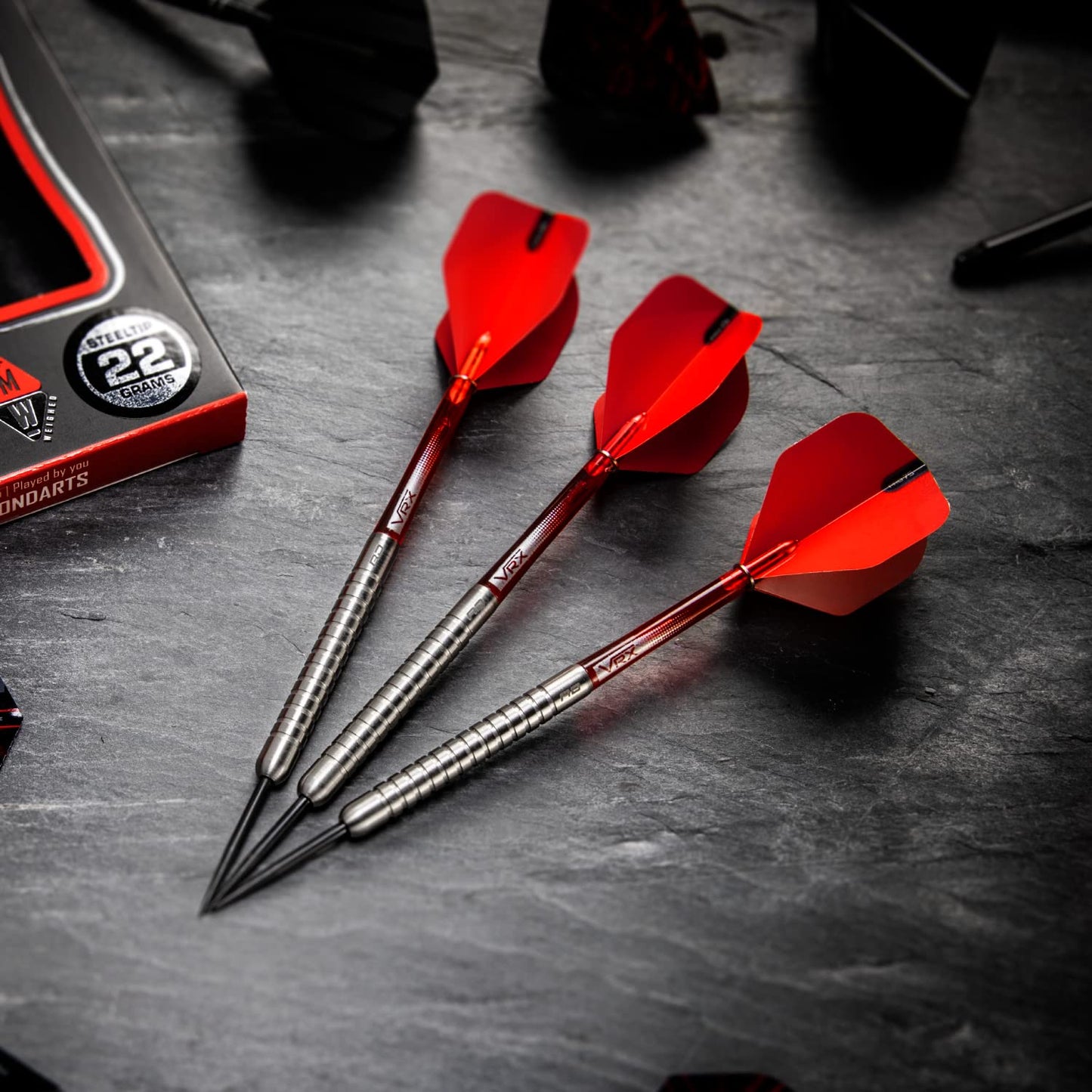 RED DRAGON Hell Fire 22g, 24g or 26g Tungsten Darts Set with Flights and Stems