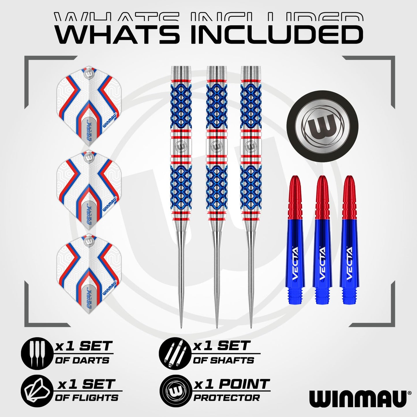 WINMAU Darts Epix Series 90% Professional Tungsten Darts Set with Dart Flights and Dart Shafts (Stems) - Available weights 18g Soft Tip 22g and 24g Steel Tip