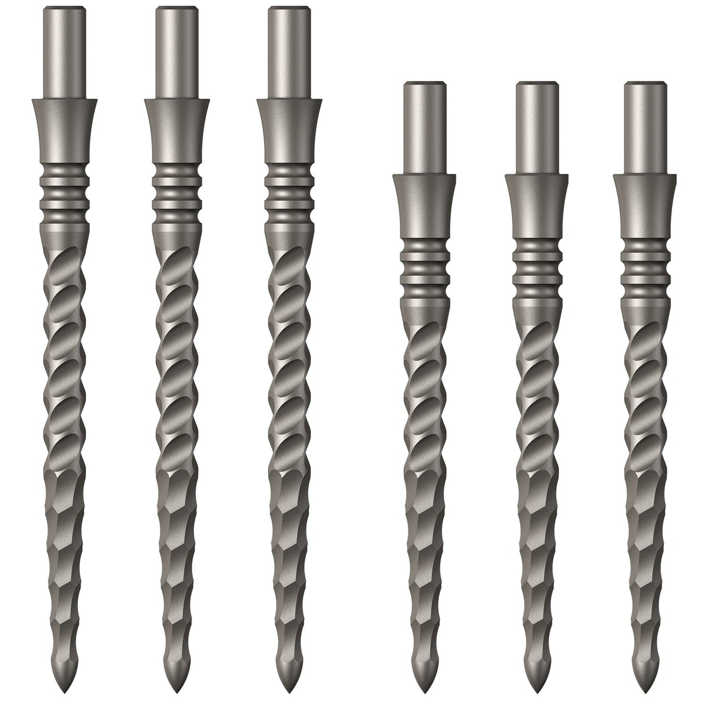 Mission Darts Sniper Steel Tip Replacement Dart Points with Lunar Complete Section Grooving, Multiple Lengths and Colours