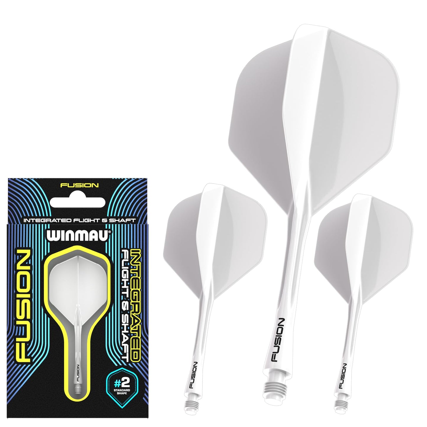 WINMAU Fusion Intergrated Dart Flight and Shaft System - 1 set per pack (3 flights and shafts in total)