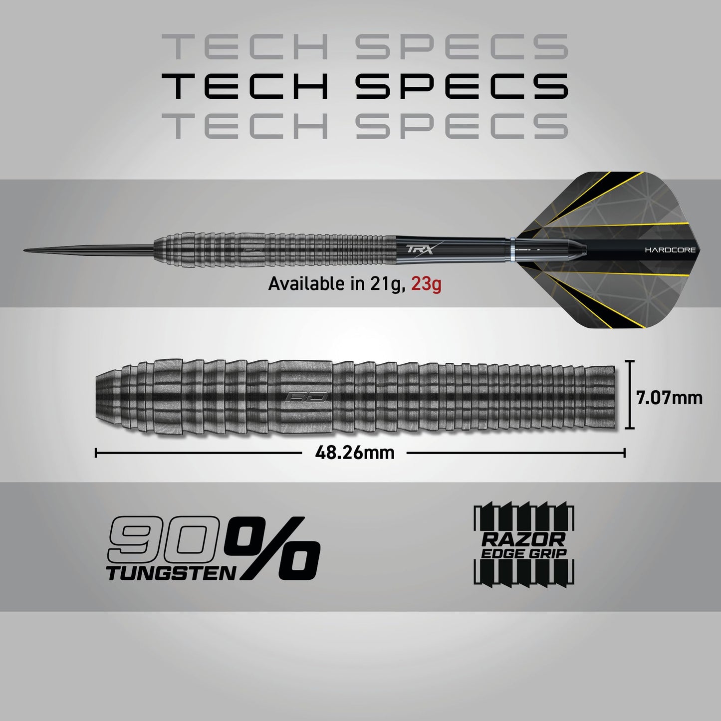 RED DRAGON Darts – Seren Onyx Series - 90% Tungsten Professional Steel tip Darts Set with Dart Flights and Dart Shafts (Stems) - Available in Four Styles - Available in 21g, 22g, 23g, 24g & 25g