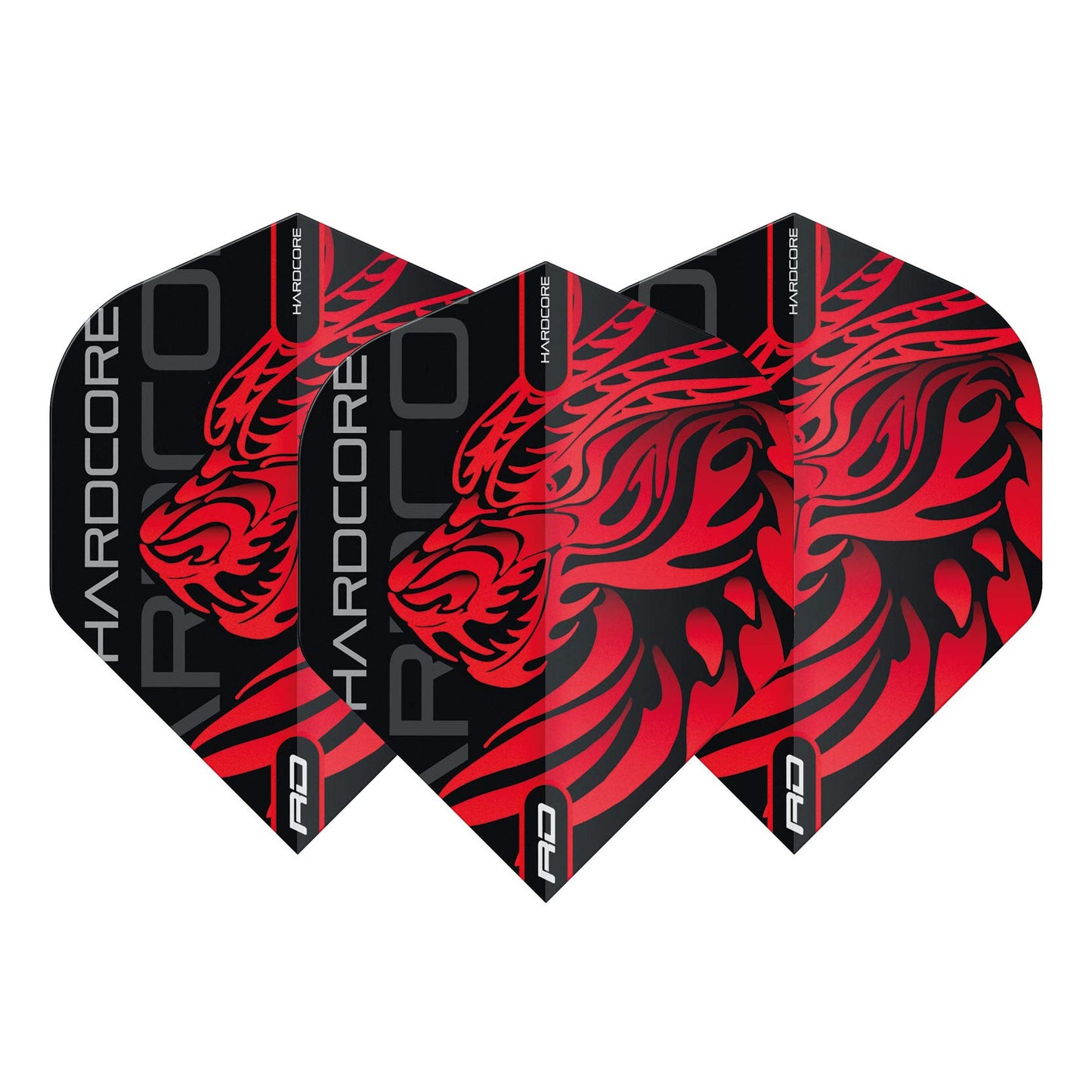 RED DRAGON Hardcore Players Dart Flights - 3 sets Per Pack (9 Dart Flights in total)
