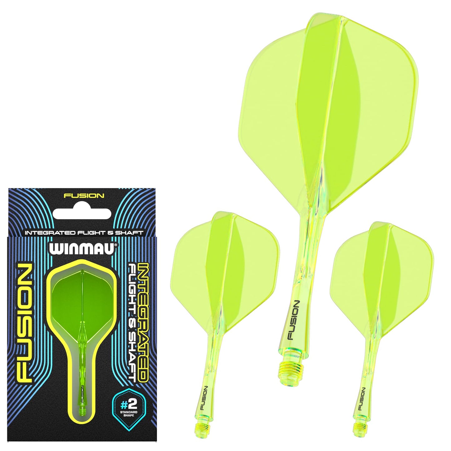 WINMAU Fusion Intergrated Dart Flight and Shaft System - 1 set per pack (3 flights and shafts in total)
