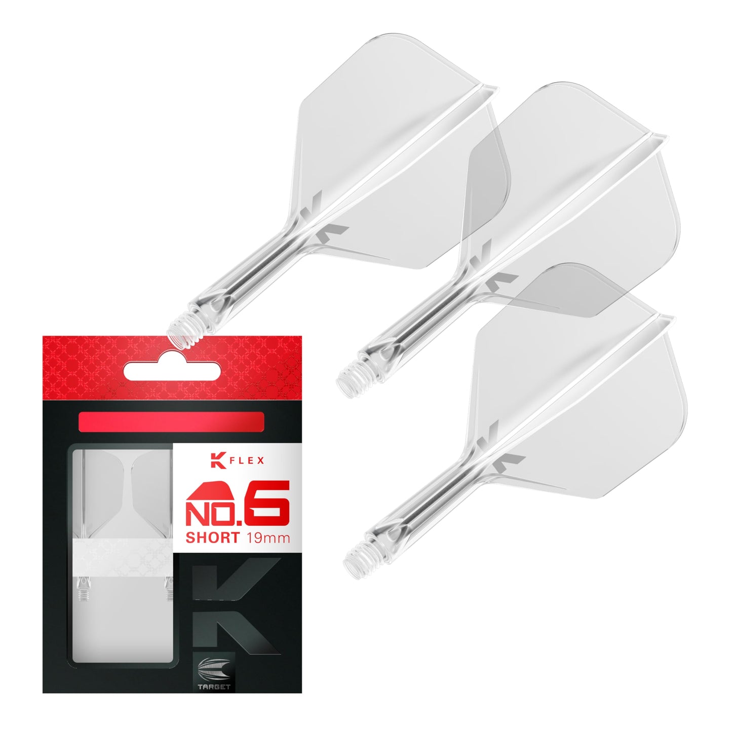 Target Darts K Flex Integrated Dart Flights And Shafts, No.6 | Pack Of 3 K-Flex - No6, Kflex All In One Moulded Dart Flight & Stem Lengths: Short, Intermediate & Medium | Professional Dart Accessories