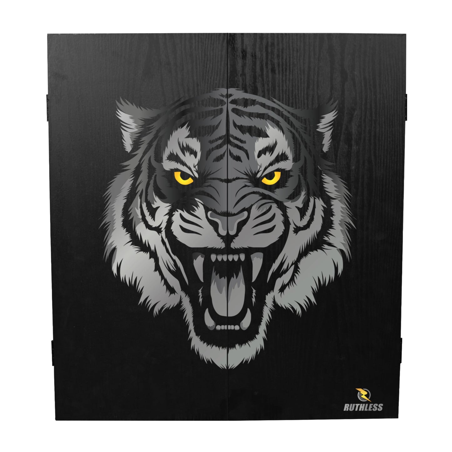 RUTHLESS Dart Board Cabinet | Professional Heavy Duty Square Black Dartboard Storage