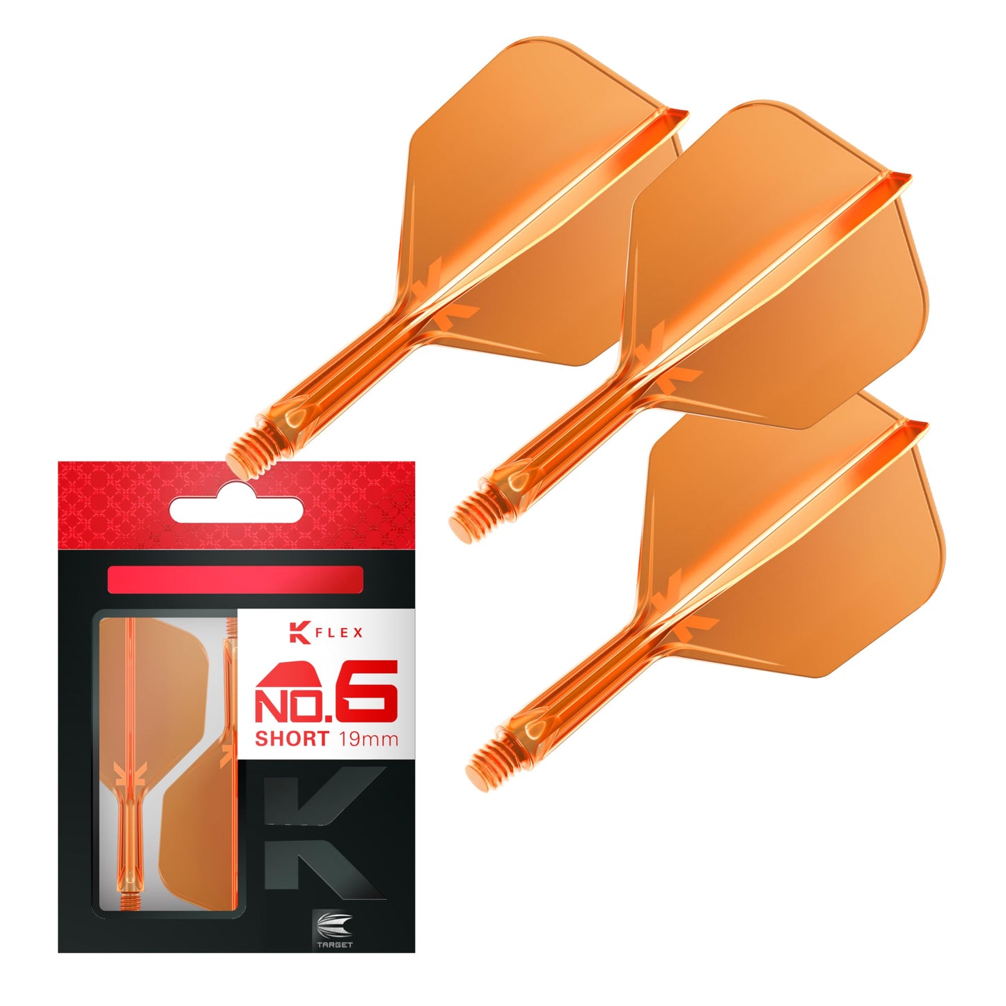 Target Darts K Flex Integrated Dart Flights And Shafts, No.6 | Pack Of 3 K-Flex - No6, Kflex All In One Moulded Dart Flight & Stem Lengths: Short, Intermediate & Medium | Professional Dart Accessories