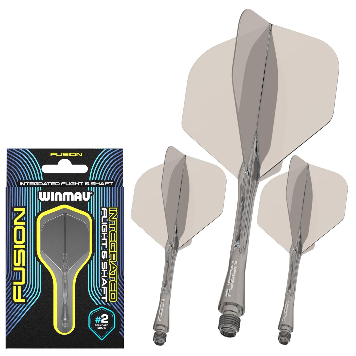 WINMAU Fusion Intergrated Dart Flight and Shaft System - 1 set per pack (3 flights and shafts in total)