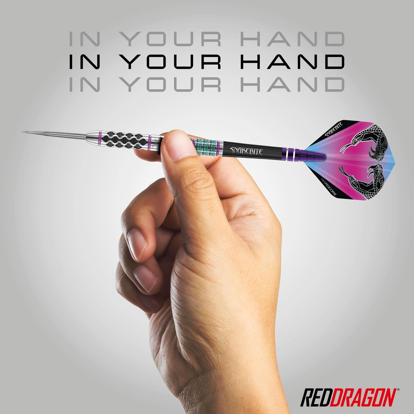 RED DRAGON Peter Wright Snakebite Supa-Venom Premium Tungsten Darts Set with Flights and Stems