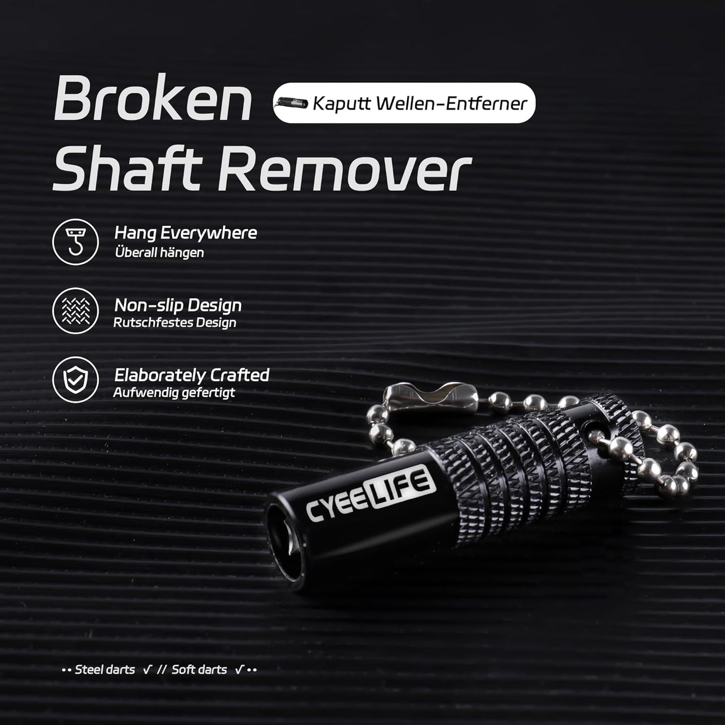 CyeeLife Broken Shaft Removal Tool,Extractor Tool, Dart Accessories, Brand Quality,Black