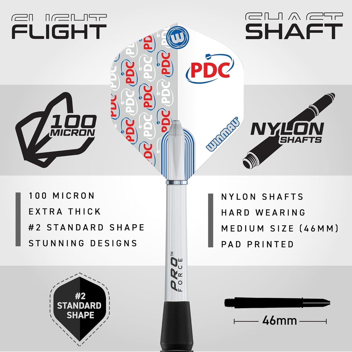 WINMAU Darts – PDC Ultimate Set – 22g Steel Tip Professional Brass Darts Set and Accessories – Includes Dart Flights, Shafts, Point Sharpener & Black Transparent Plastic Tournament Case