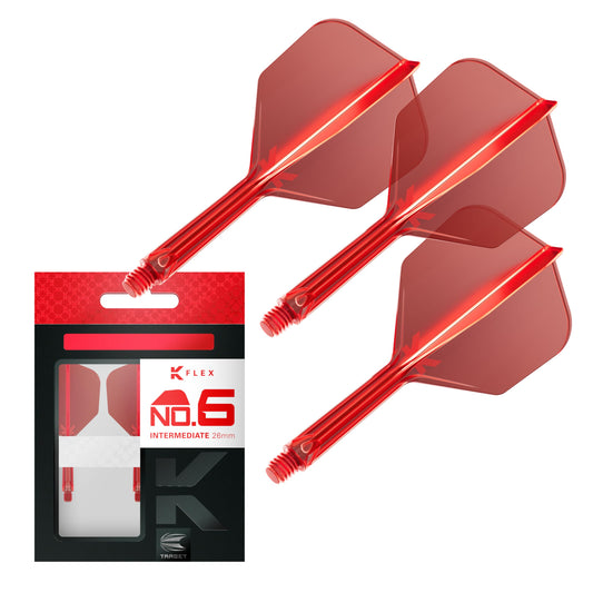 Target Darts K Flex Integrated Dart Flights And Shafts, No.6 | Pack Of 3 K-Flex - No6, Kflex All In One Moulded Dart Flight & Stem Lengths: Short, Intermediate & Medium | Professional Dart Accessories