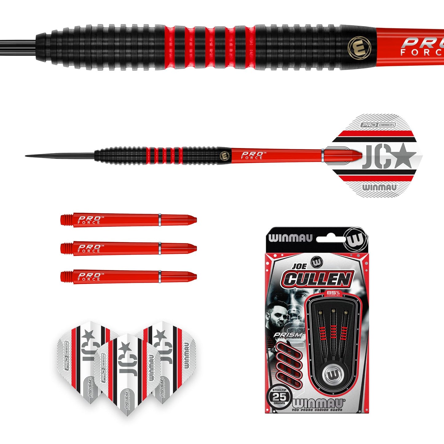 WINMAU Darts - 85% Pro Series Professional Dart Set with Dart Flights and Dart Shafts (Stems)