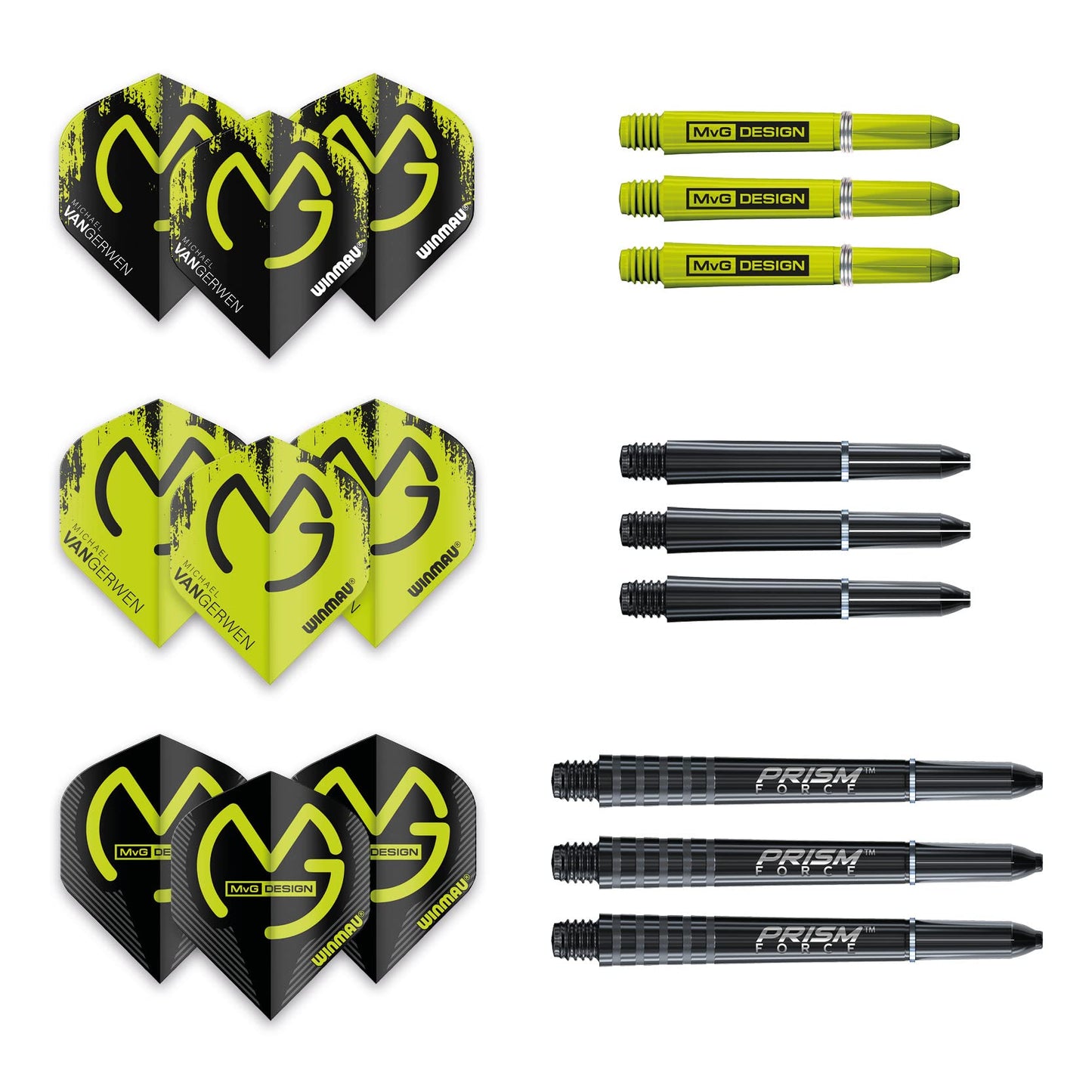 WINMAU MvG Acclaim Tungsten Steel Tip Darts 25g Set with Flights and Shafts