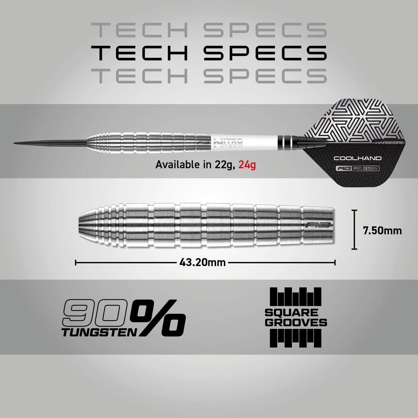 RED DRAGON Luke Humphries TX Series Premium Tungsten Darts Set with Flights and Stems