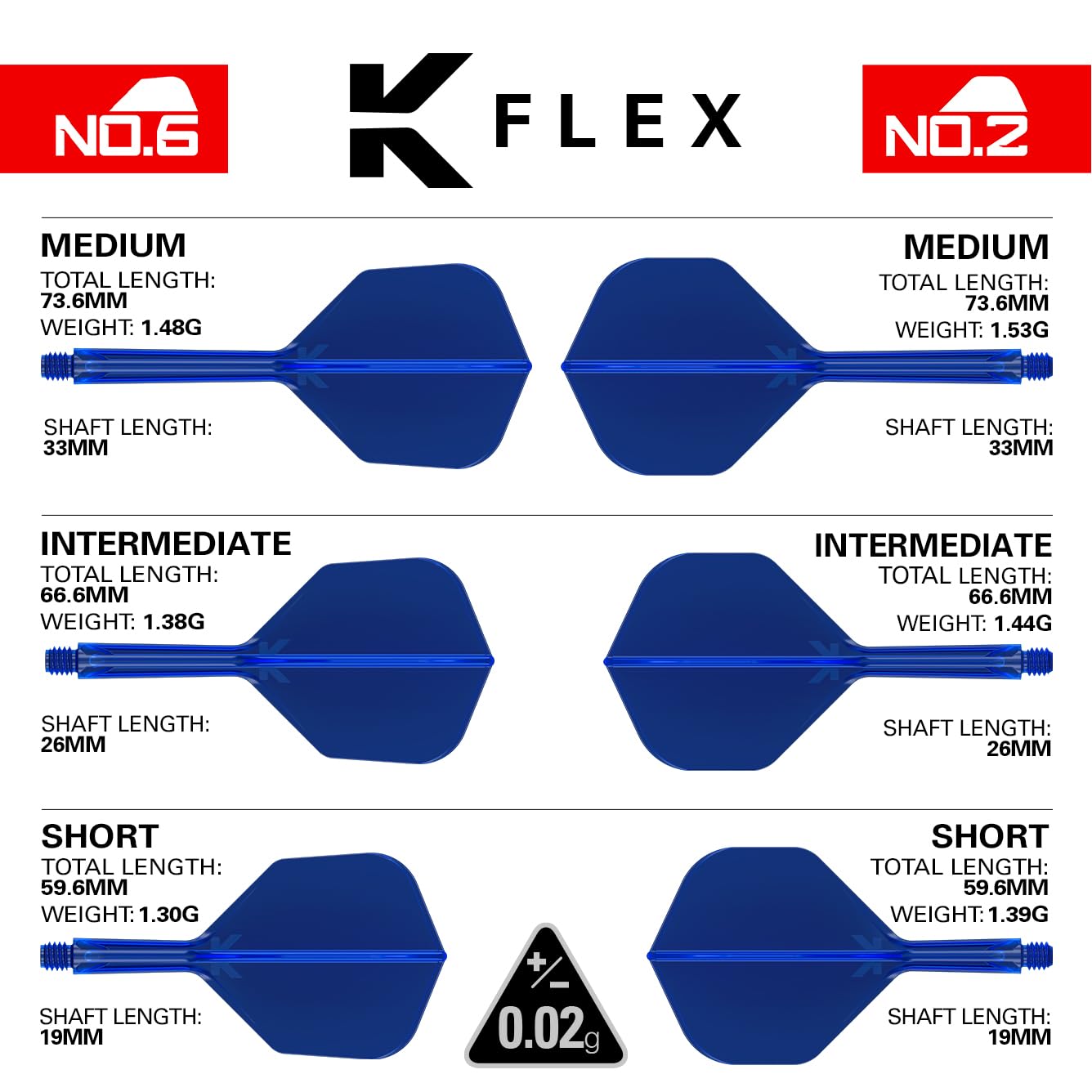 Target Darts K Flex Integrated Dart Flights And Shafts, No.6 | Pack Of 3 K-Flex - No6, Kflex All In One Moulded Dart Flight & Stem Lengths: Short, Intermediate & Medium | Professional Dart Accessories