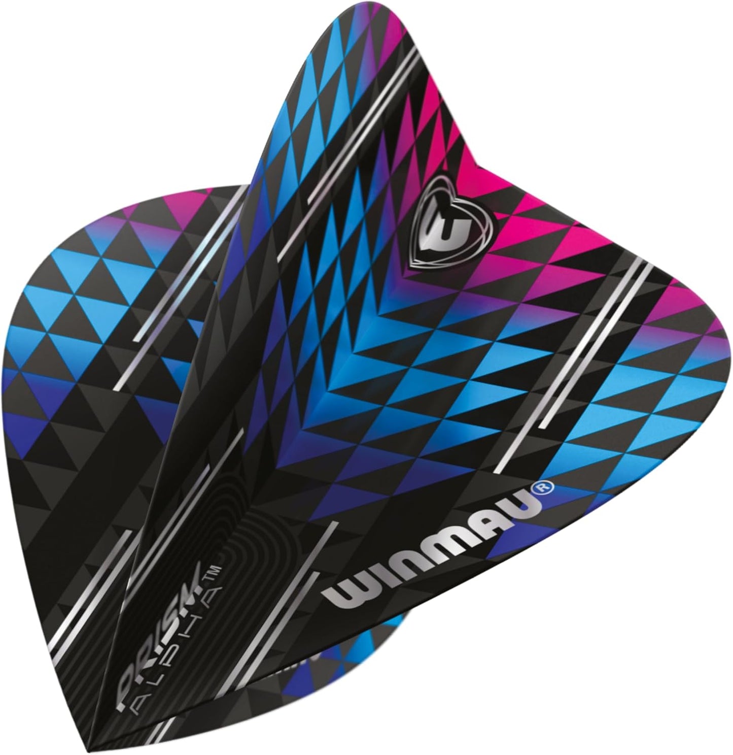 WINMAU Prism Alpha Black, Blue and Purple Kite Shape Dart Flights - 10 sets per pack (30 dart flights in total)