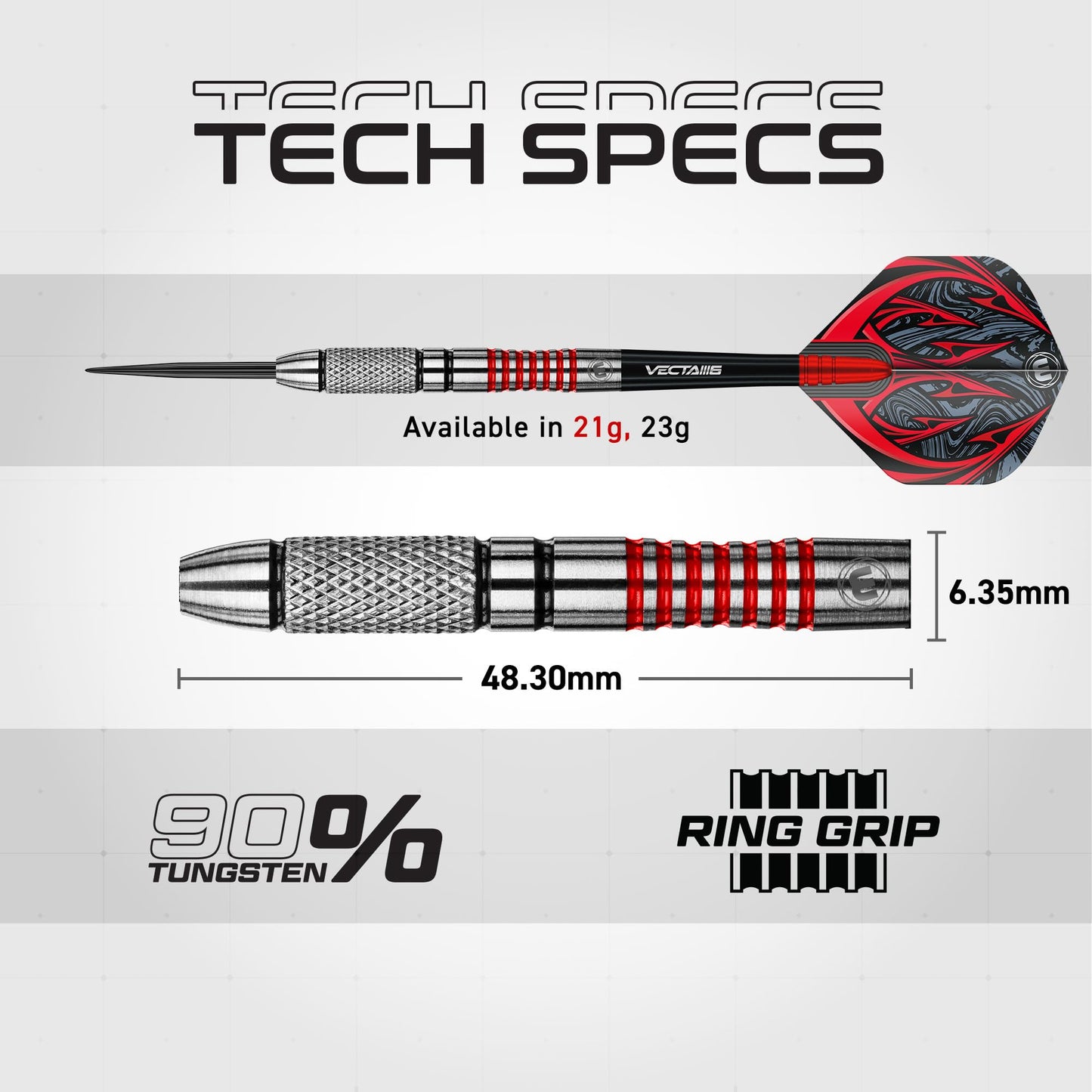 WINMAU Darts Navigator Series 90% Tungsten Steeltip Darts Set with Dart Flights and Dart Shafts (Stems)