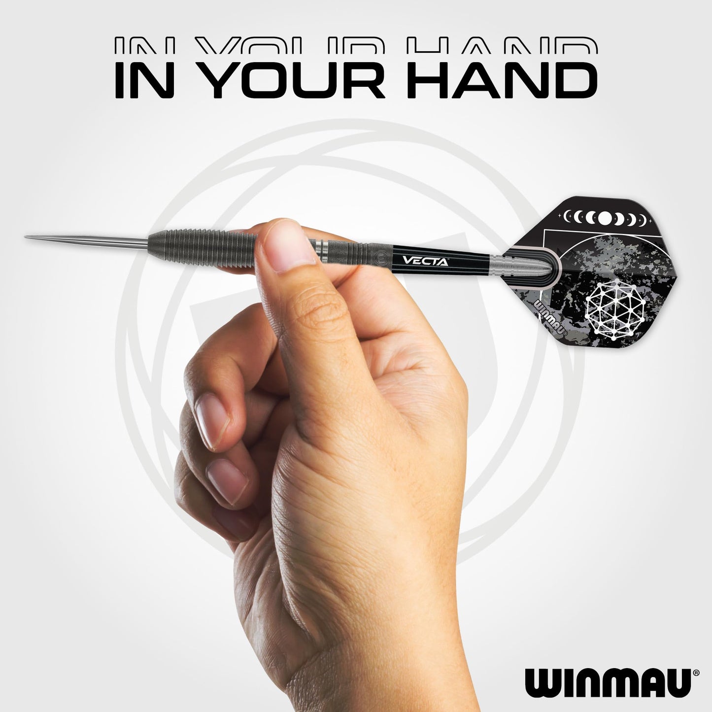 WINMAU Darts Callisto Series 90% Professional Tungsten Steel Tip Darts Set with Dart Flights and Dart Shafts (Stems) - Available in Three Styles - 22g, 23g, 24g, 25g & 26g Dart