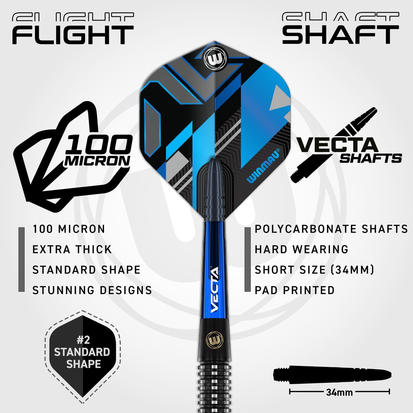 WINMAU Darts Galactics 90% Professional Tungsten Darts Set with Dart Flights and Dart Shafts (Stems) - Available weights 18g Soft Tip 24g and 26g Steel Tip