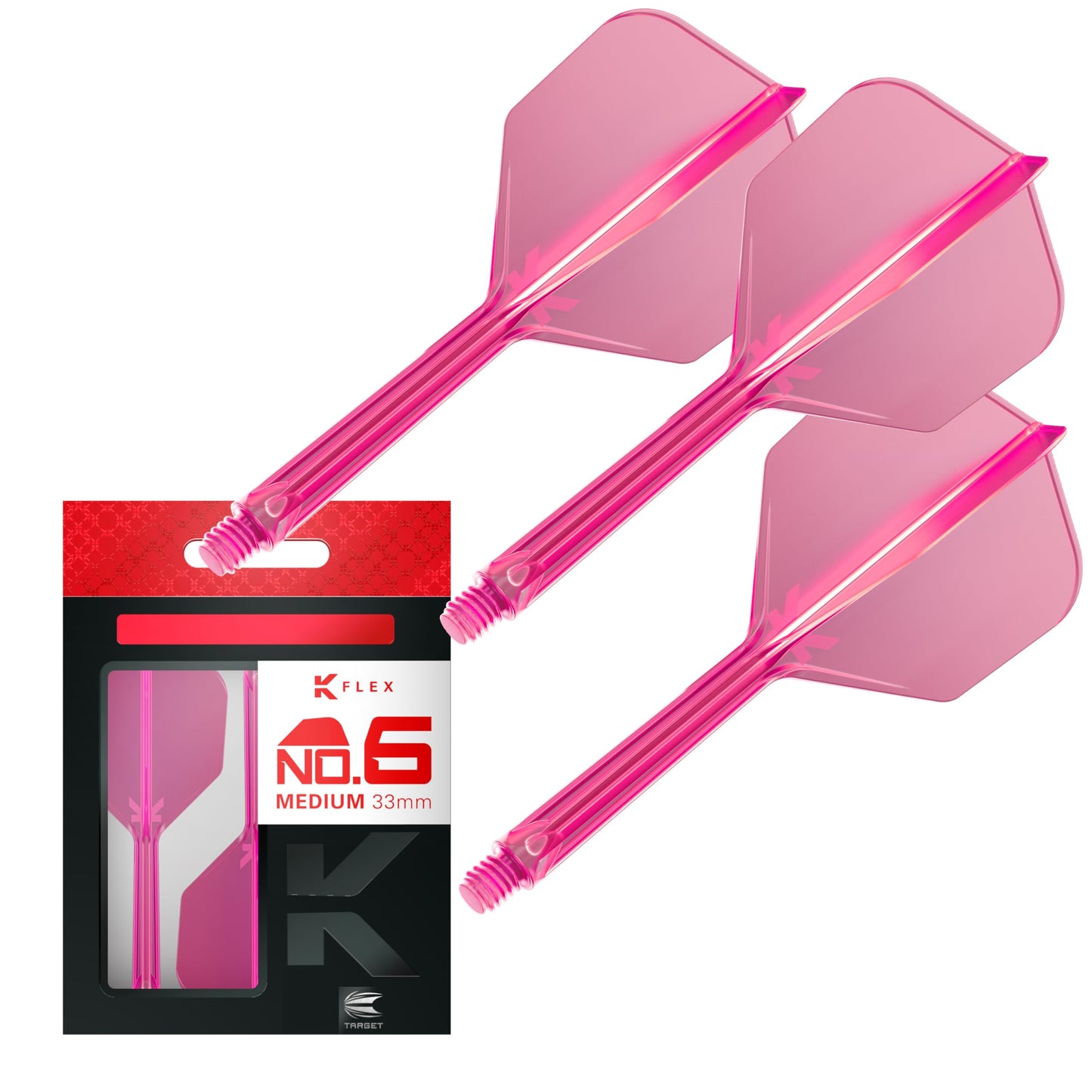 Target Darts K Flex Integrated Dart Flights And Shafts, No.6 | Pack Of 3 K-Flex - No6, Kflex All In One Moulded Dart Flight & Stem Lengths: Short, Intermediate & Medium | Professional Dart Accessories