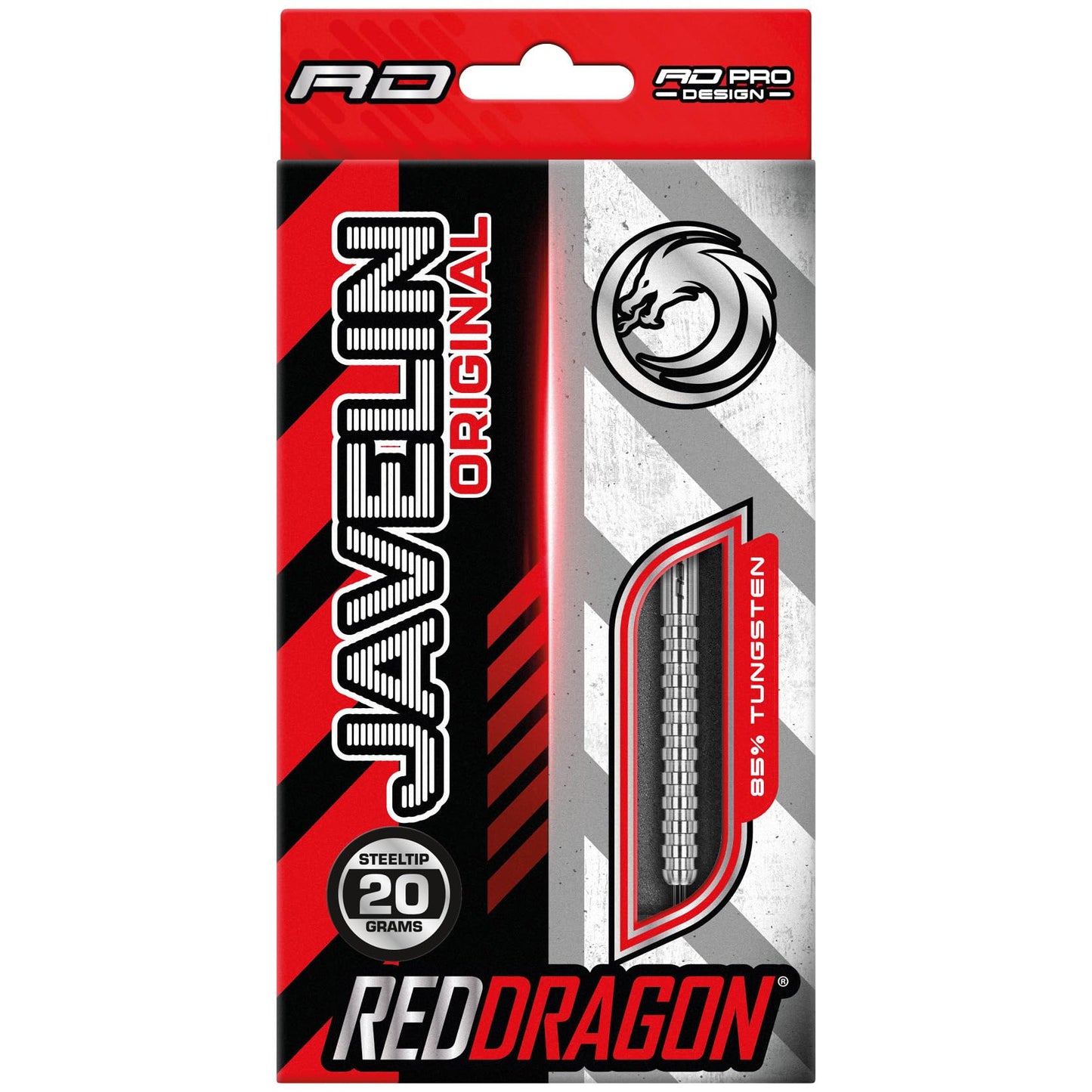 RED DRAGON Javelin Original Tungsten Darts Set with Dart Flights and Dart Shafts (Stems) - Available in 20g, 22g, 24g, 26g