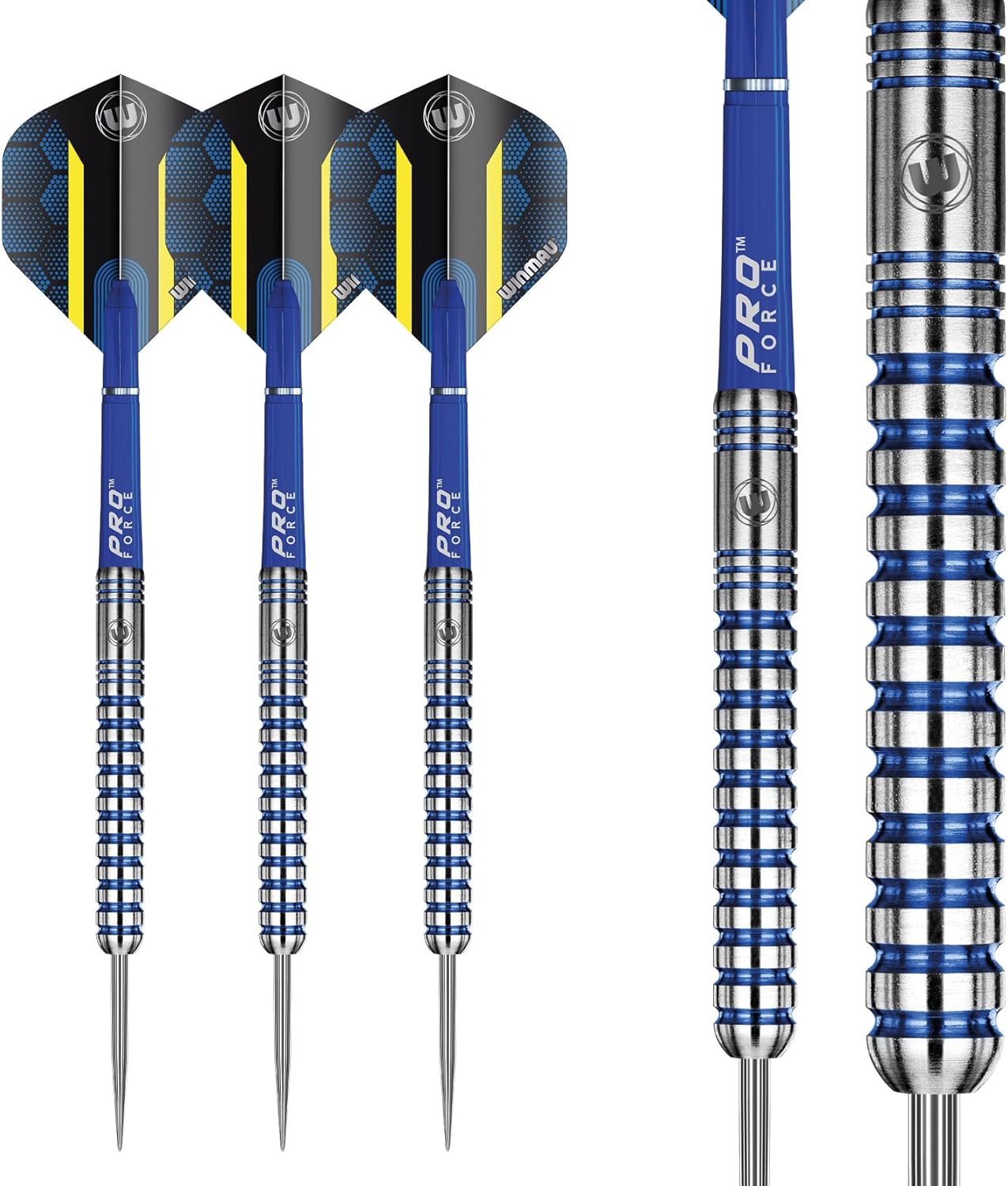 WINMAU Darts Sub-Zero 24g Professional Steeltip Tungsten Darts Set with Flights and Shafts (Dart Stems)