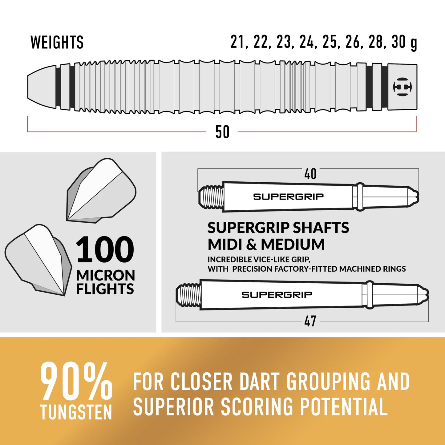 Harrows Combat 90% Tungsten Steel Tip Darts Set I 21g to 30g All Weights Available I Huge 17pcs Bundle with Spare Shafts, Prime Flights & Travel Case