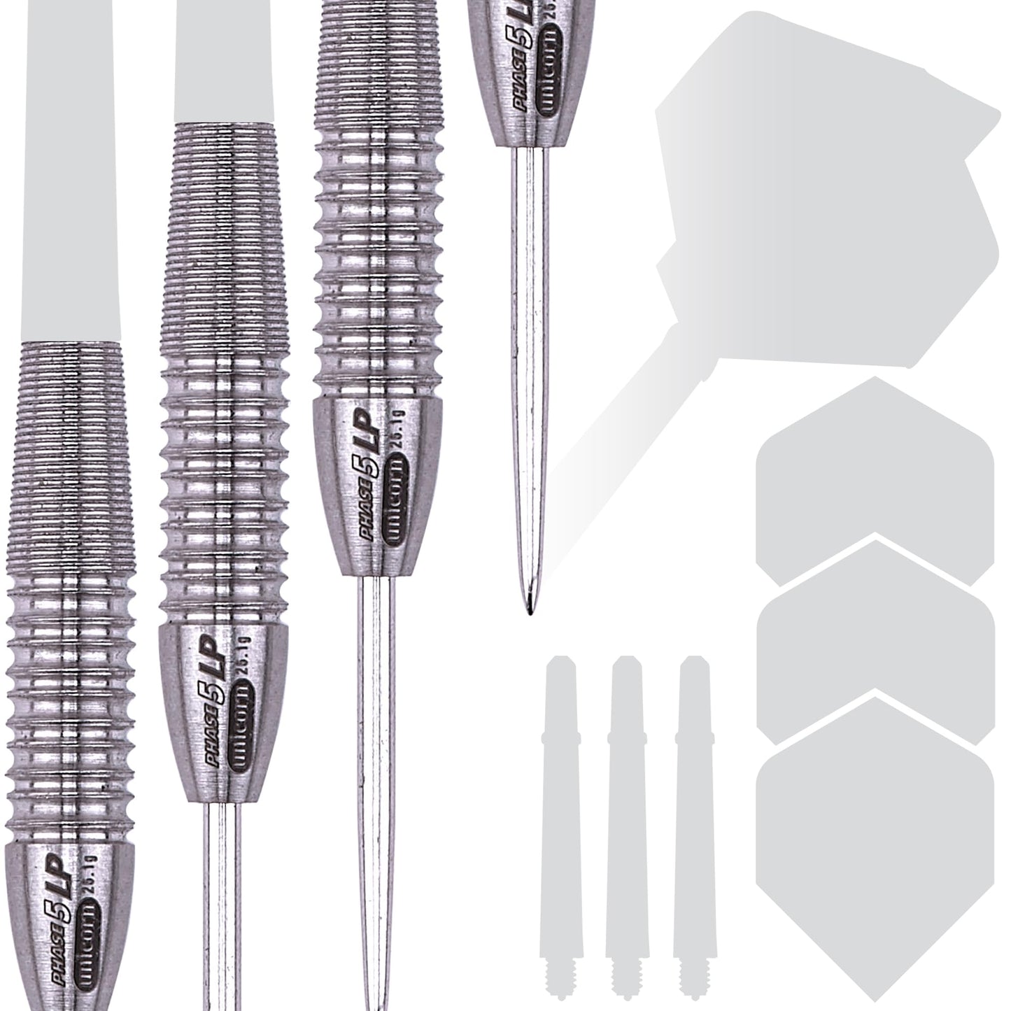 Unicorn Steel Tip Darts Barrels | Evolution Series Phase 1, 2, 3, 5 & 6 | Natural 90%, 95% & 97% Tungsten Barrels | 24g, 25g or 26g
