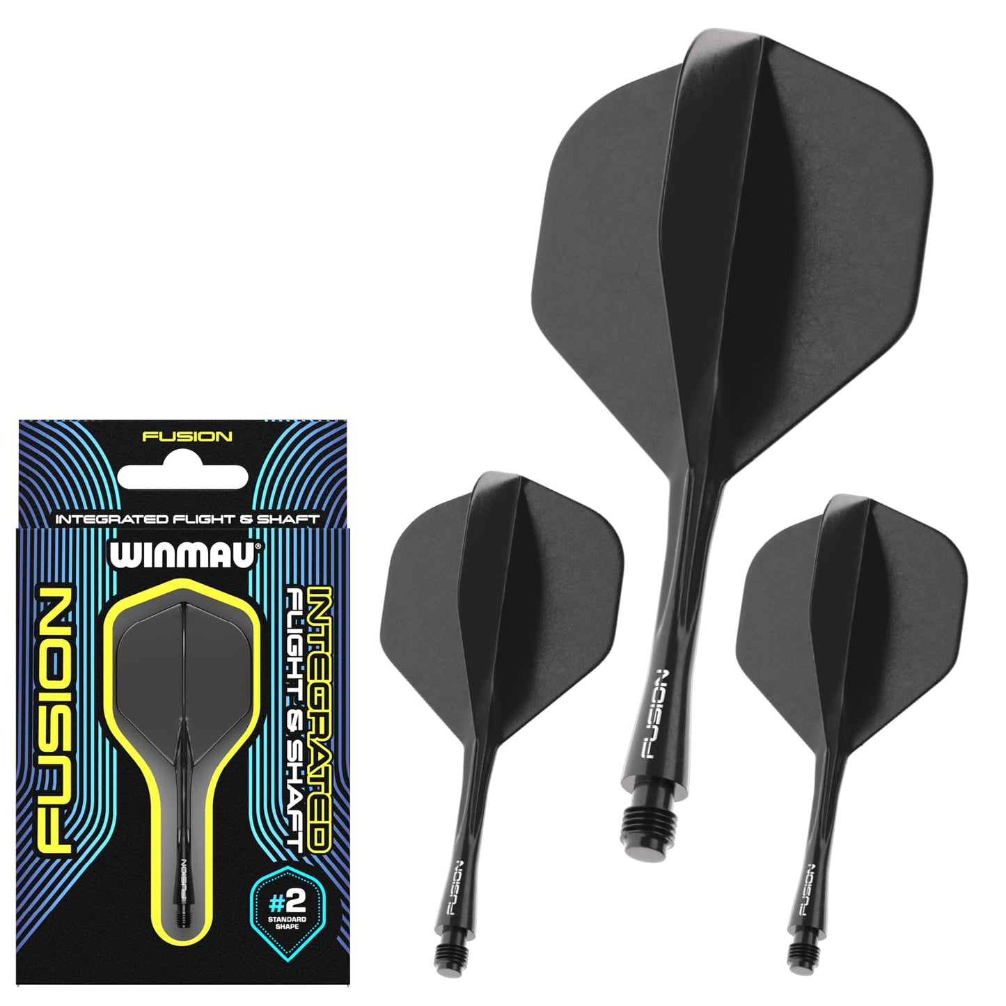 WINMAU Fusion Intergrated Dart Flight and Shaft System - 1 set per pack (3 flights and shafts in total)