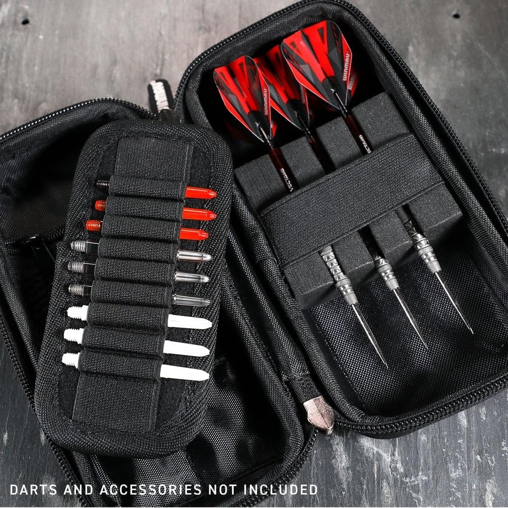 WINMAU Armor G2 Darts Wallet - Red Darts Case Holds Fully Assembled Darts and Accessories - Impact Proof, Ultra-Durable and Secure